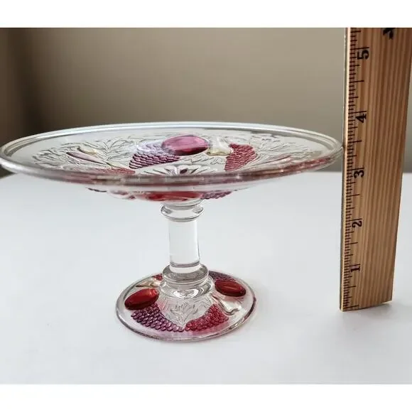 Westmoreland Glass Della Robbia Mint Compote Tidbit Tray Cake Plate 1928-1940 - Picture 7 of 11